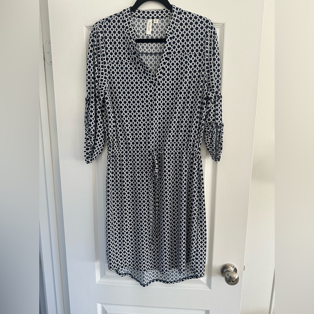 Tacera Navy/White Shirtdress Size M